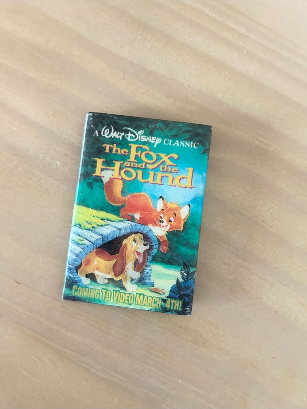 Vintage Disney Fox and the Hound Holographic Promo Pin Coming to Video